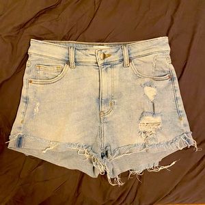 H&M Ripped Denim High Waisted Shorts